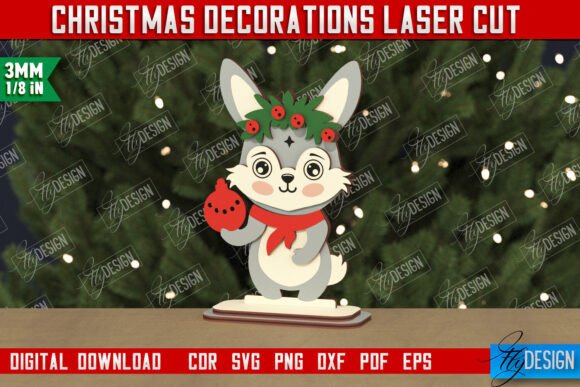 Christmas Decorations Figurine Hare for Winter Amp