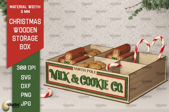 Christmas Gift Box Laser Cut. XMas SVG for Boxes