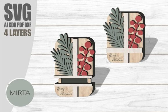Christmas Gift Card Holder Svg Laser Cut: Winter Amp Branding