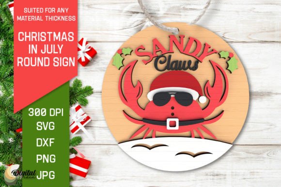 Christmas in July Round Sign Laser Cut Review