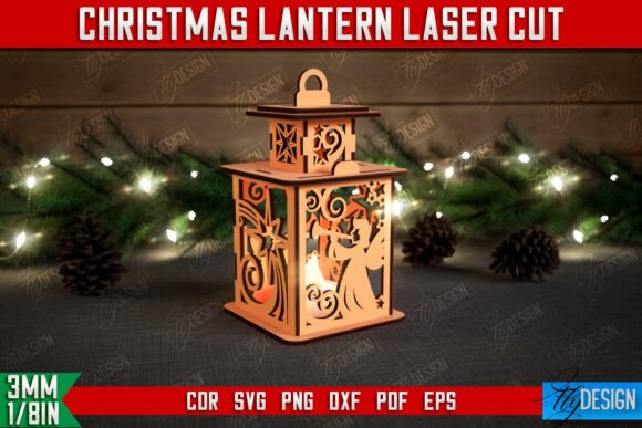 Christmas Lantern 3D Shadow Lantern for Winter Amp