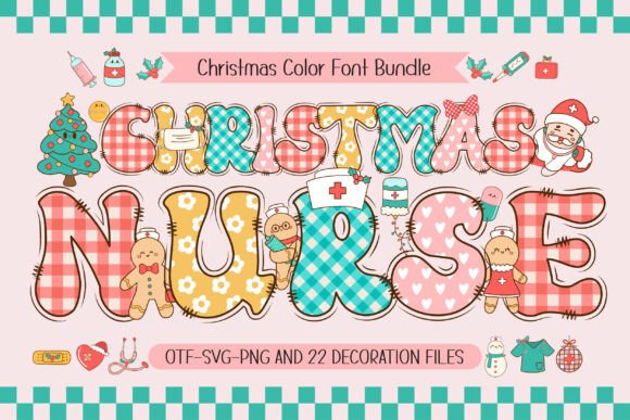 Christmas Nurse Color Fonts Review