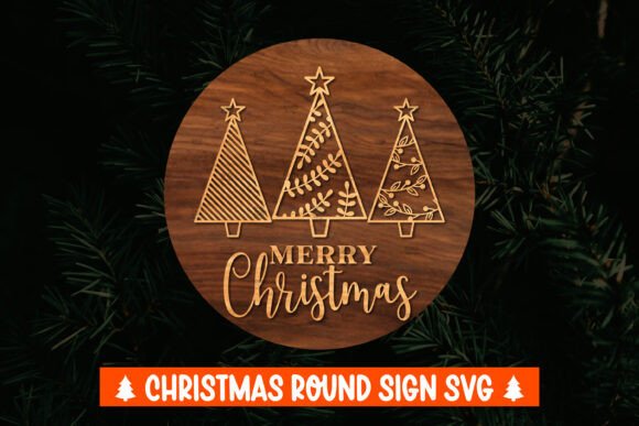 Christmas Round Wood Sign SVG: Winter Amp Visuals