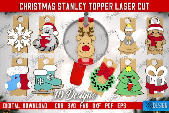 Christmas Stanley Toppers Bundle CNC for Winter Amp