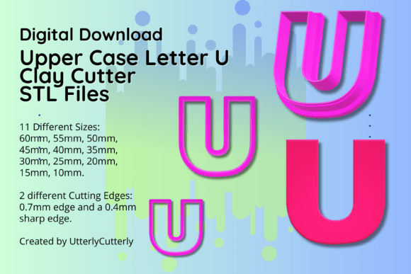 Clay Cutter STL File Upper Case Letter U Review