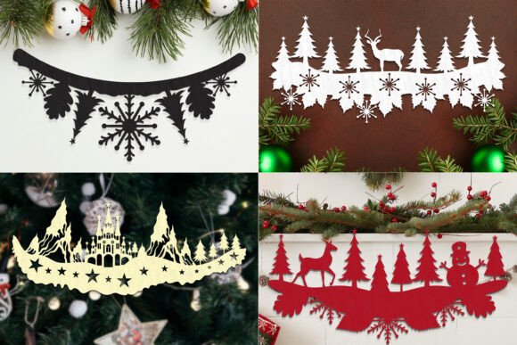 Laser Cut Christmas Garland SVG Bundle for Winter Amp