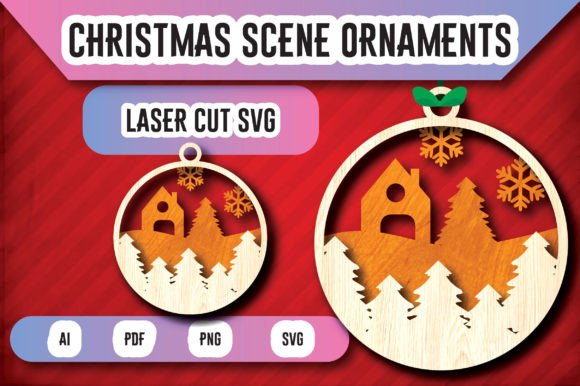 Review: Christmas Scene Ornaments Laser Cut SVG for Winter Amp