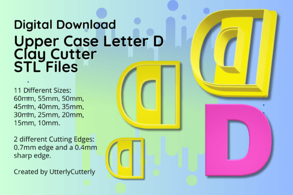 Reviewing Clay Cutter STL File Upper Case Letter D for Tools