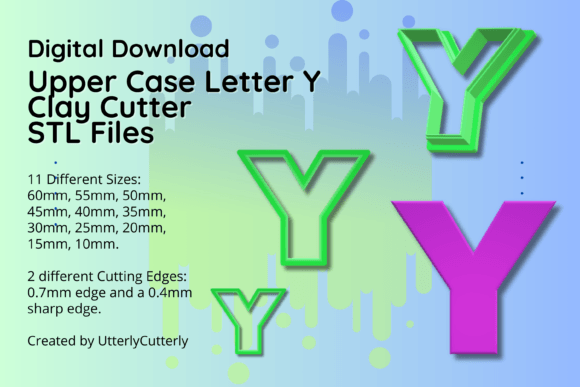 Reviewing Clay Cutter STL File Upper Case Letter Y Tools