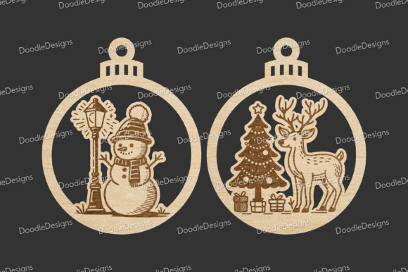 Snowman Reindeer SVG Baubles for Winter Amp